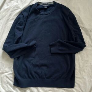 Lands end supima cotton long sleeve sweater Large Navy